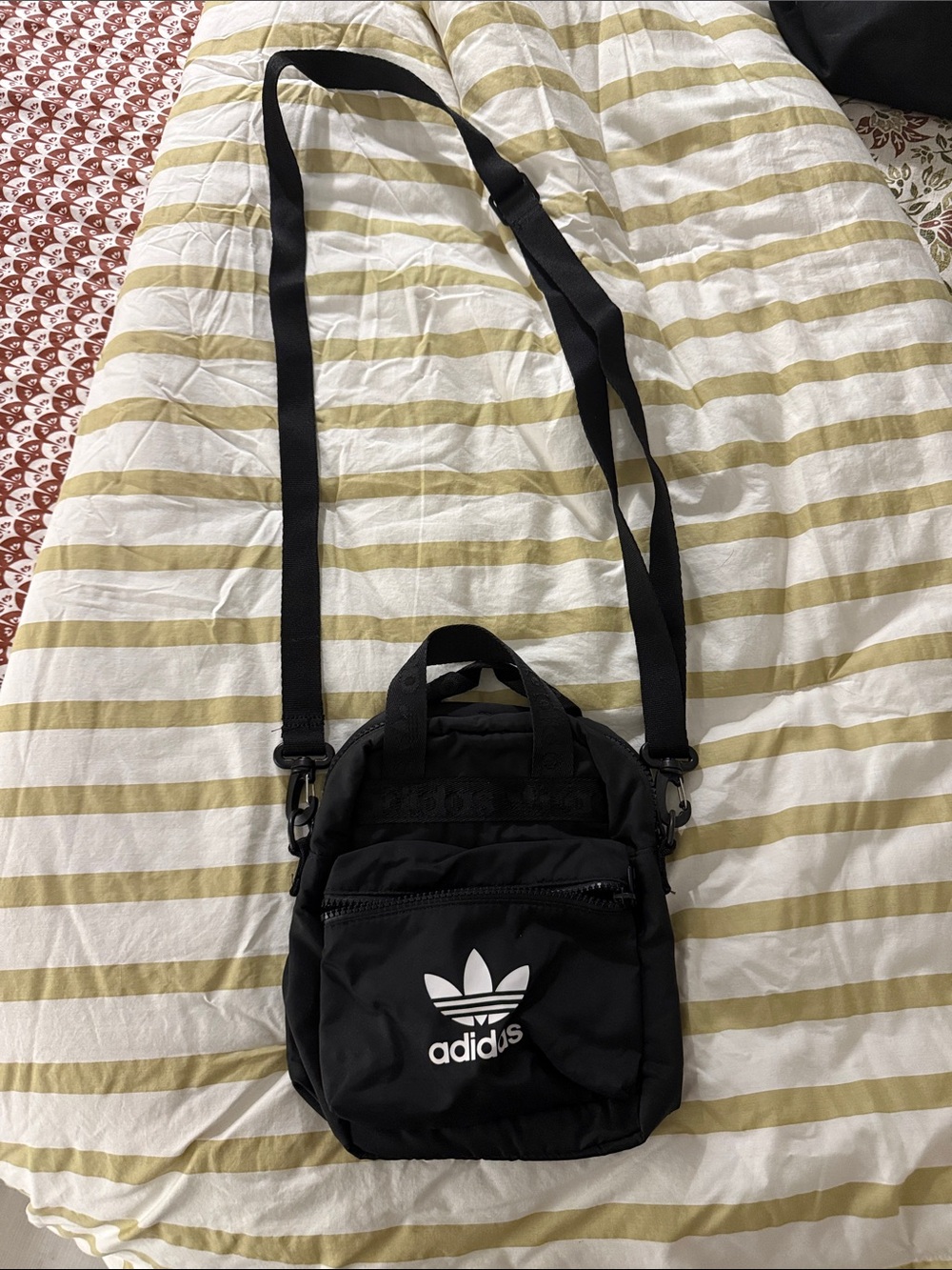 adidas Originals Mini Backpack Crossbody Bag Black Trefoil Nylon